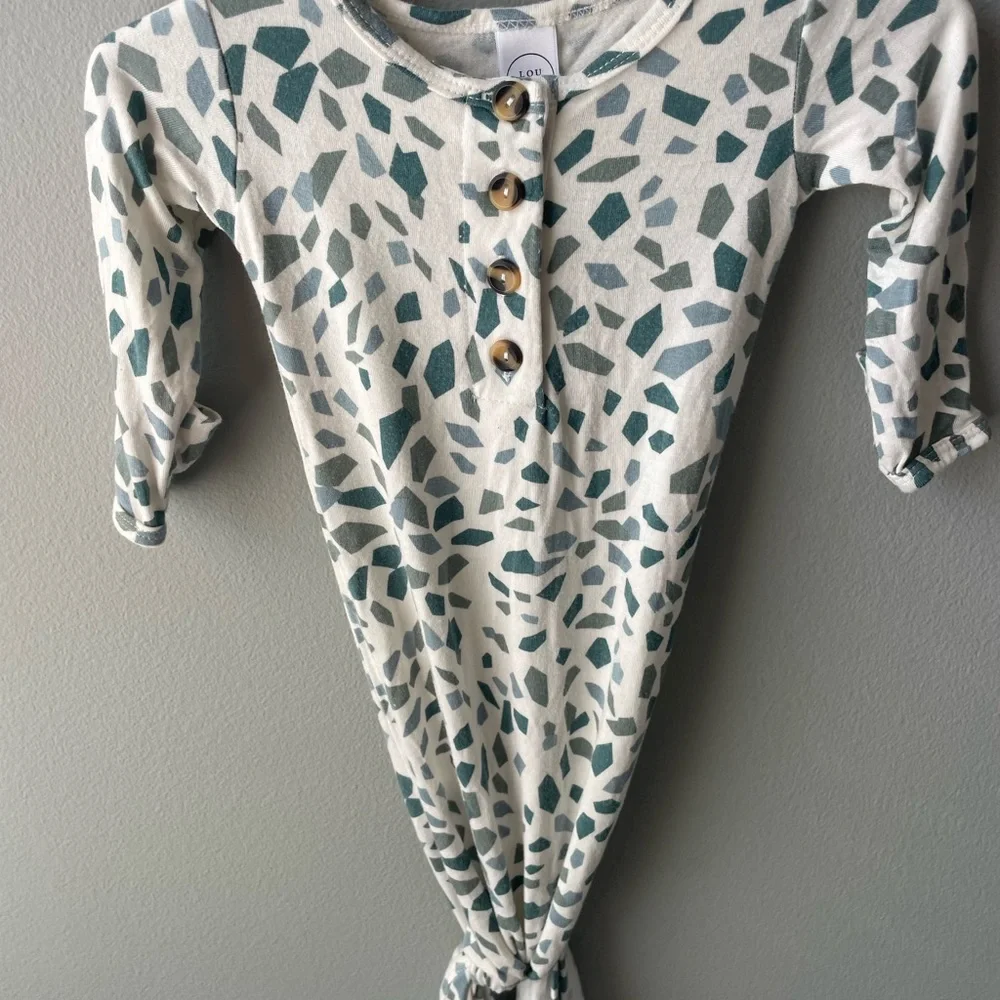 Lou Lou & Co Newborn Knotted Gown Gender Neutral with Mitten Cuffs